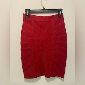 bebe Y2K Red Bandage Skirt